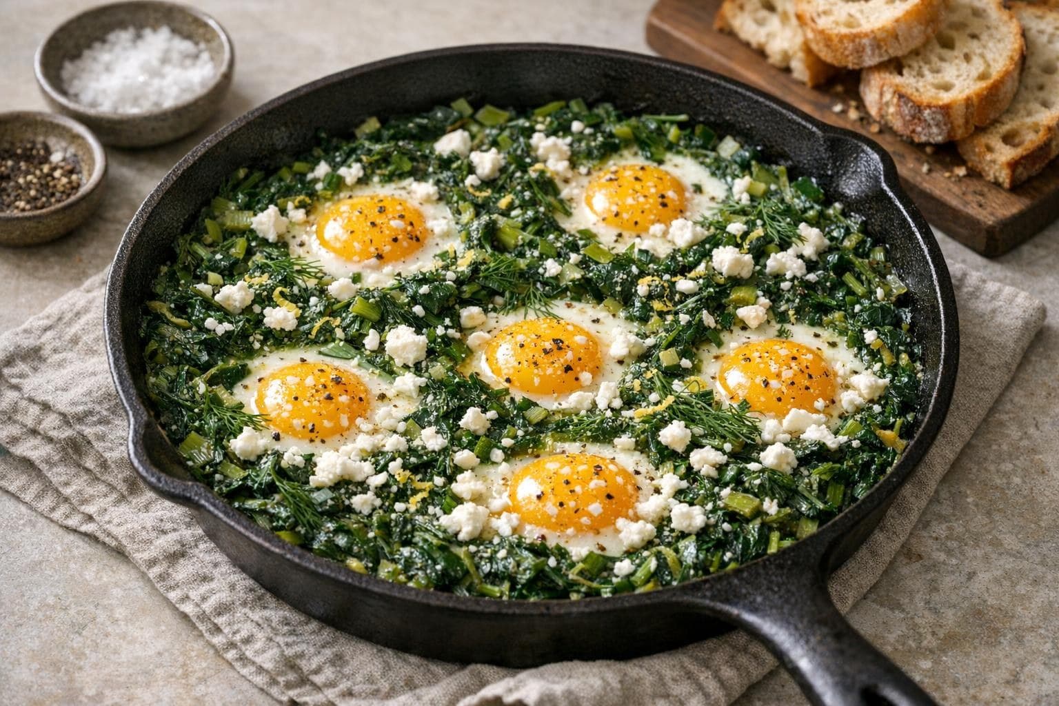 Green Shakshuka with Feta and Dill