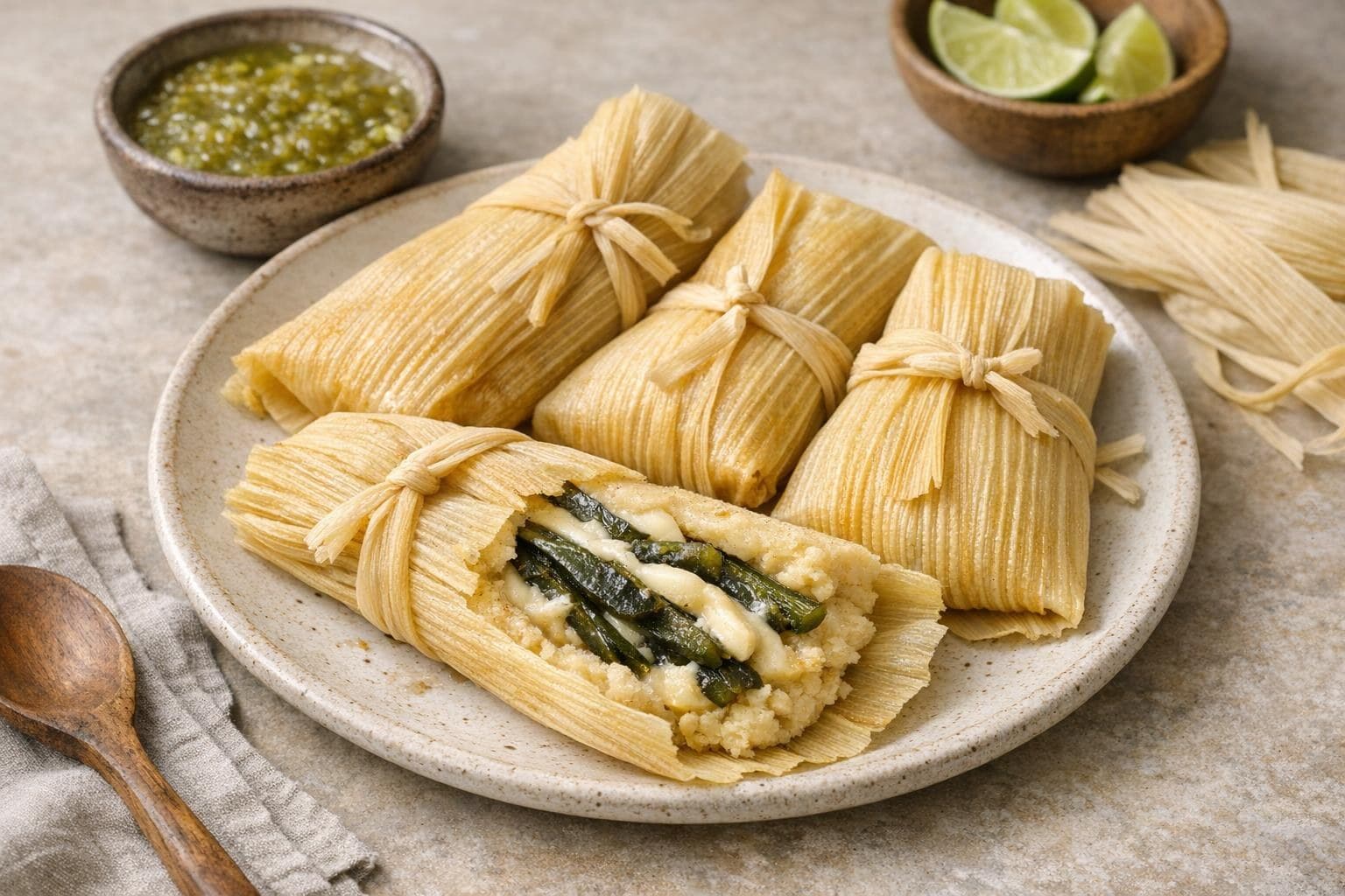 Tamales de Rajas con Queso
