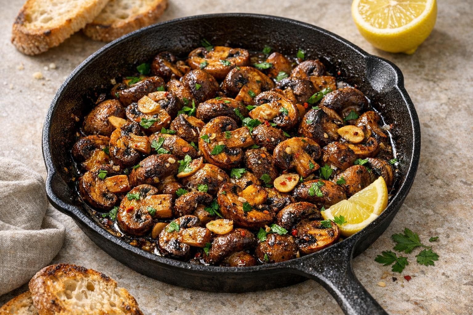 Champiñones al Ajillo
