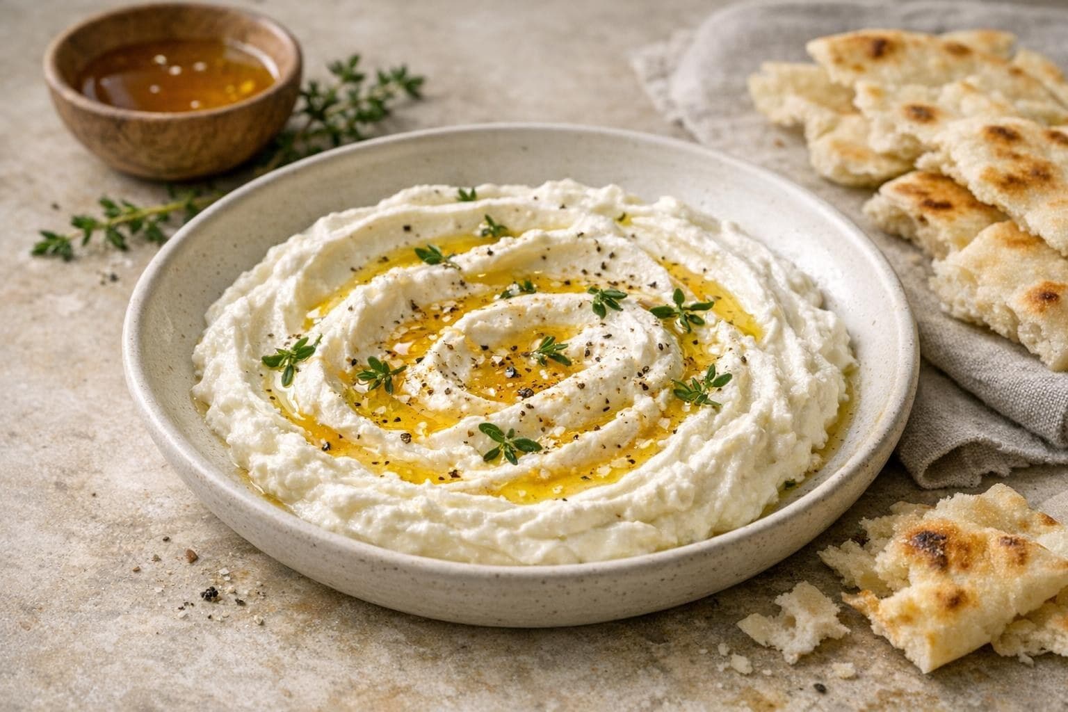 Whipped Feta with Honey and Thyme