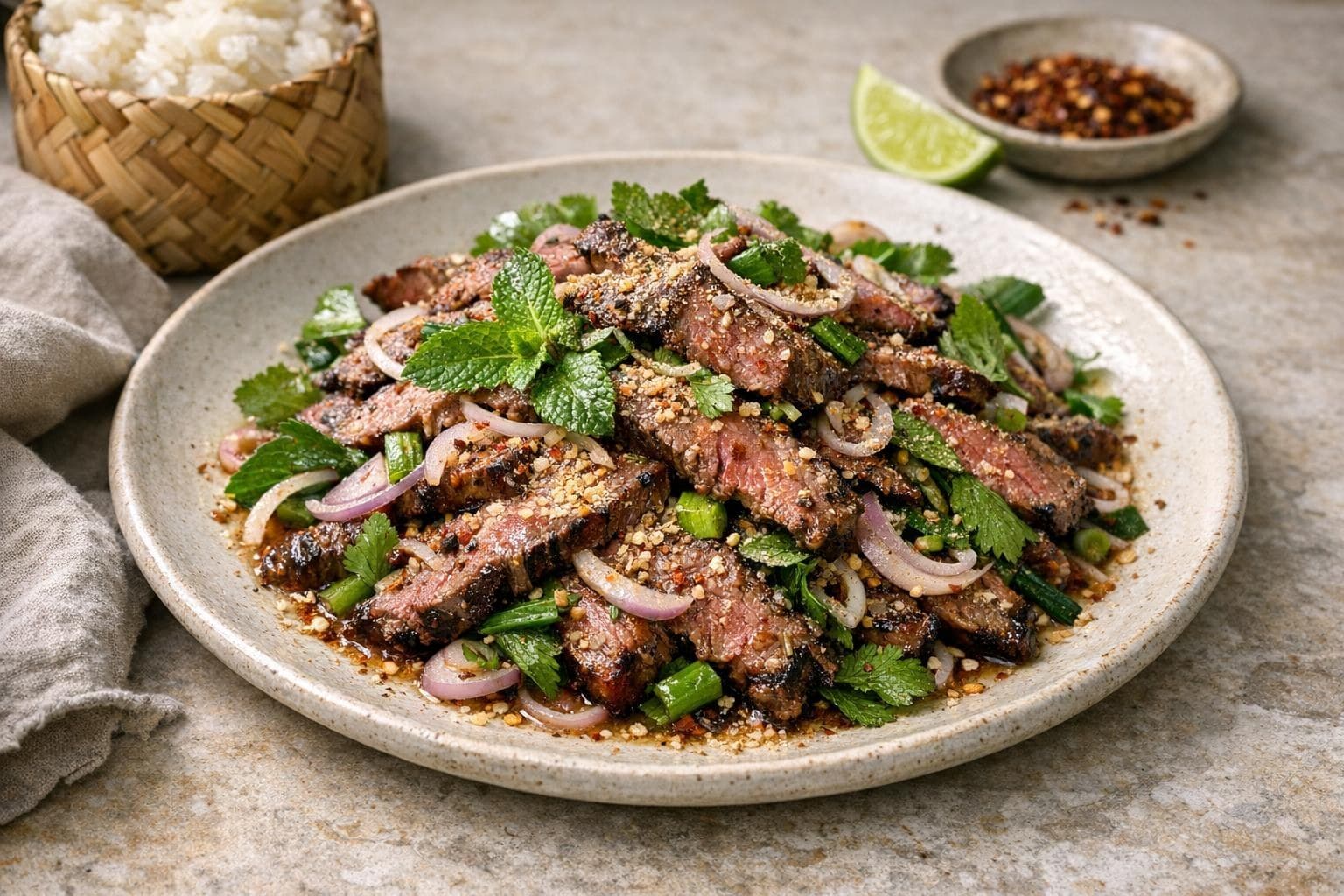 Nam Tok Neua (Isaan Waterfall Beef Salad)
