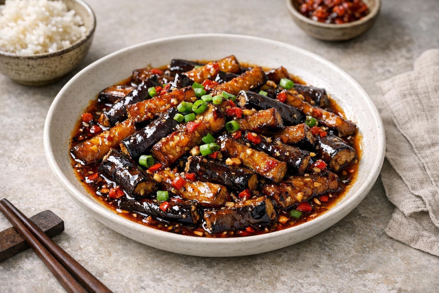 Yu Xiang Qie Zi (Fish-Fragrant Eggplant)