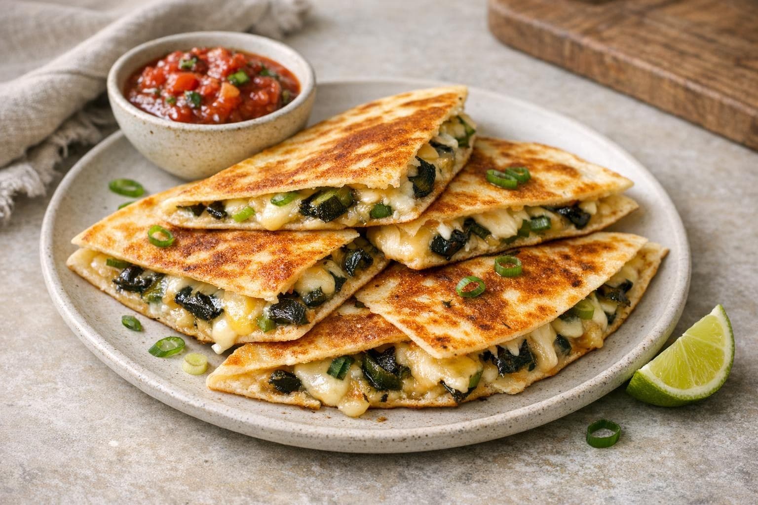 Skillet Cheese Quesadillas