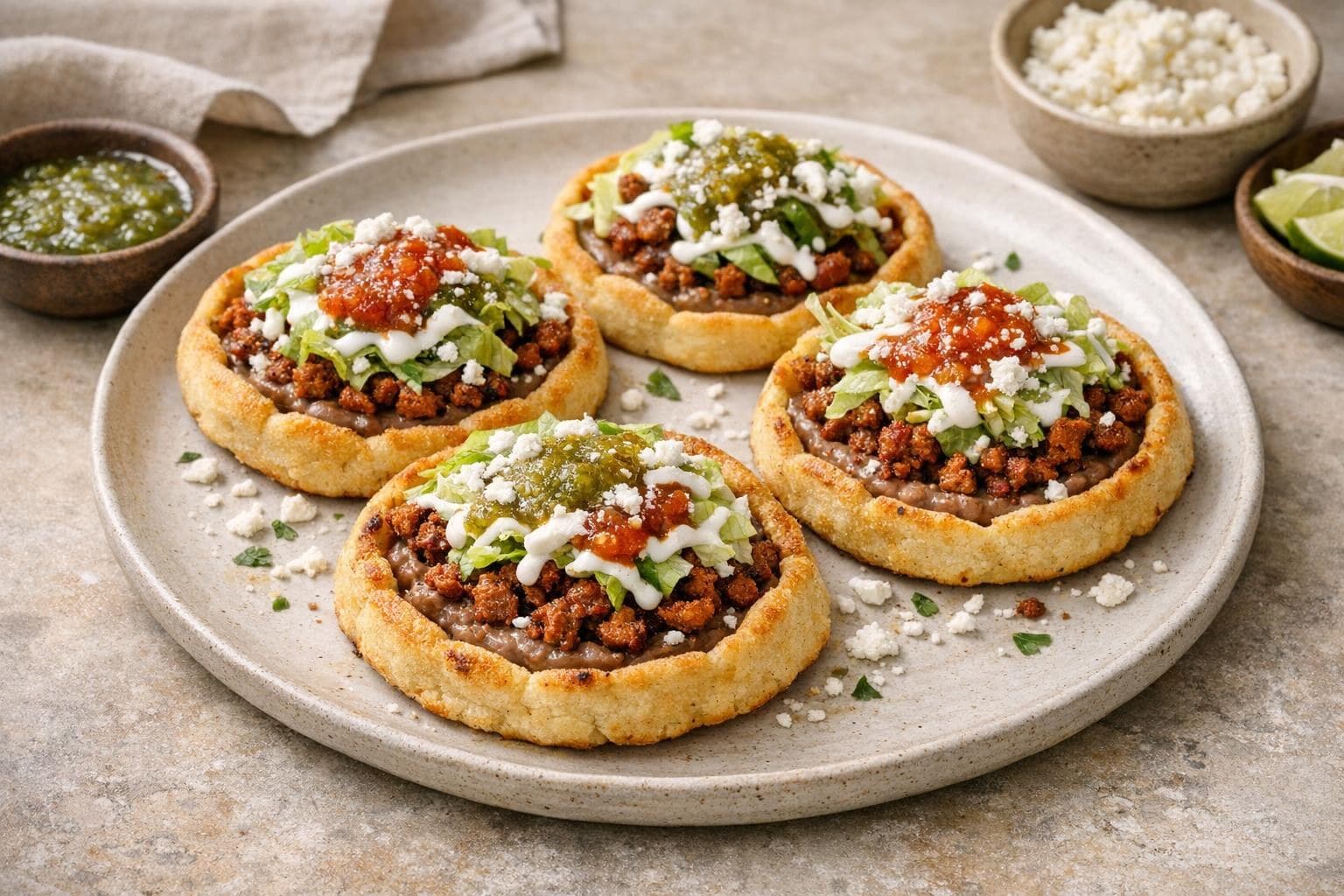 Sopes with Beans and Chorizo