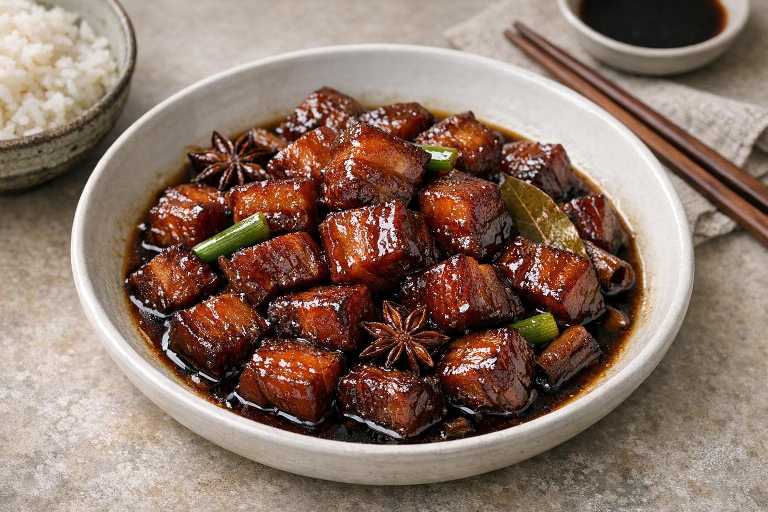 Hong Shao Rou (Shanghai Red-Braised Pork Belly)